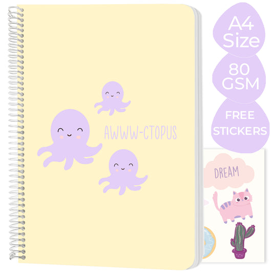 A4 spiral notebook "Awww-ctopus"
