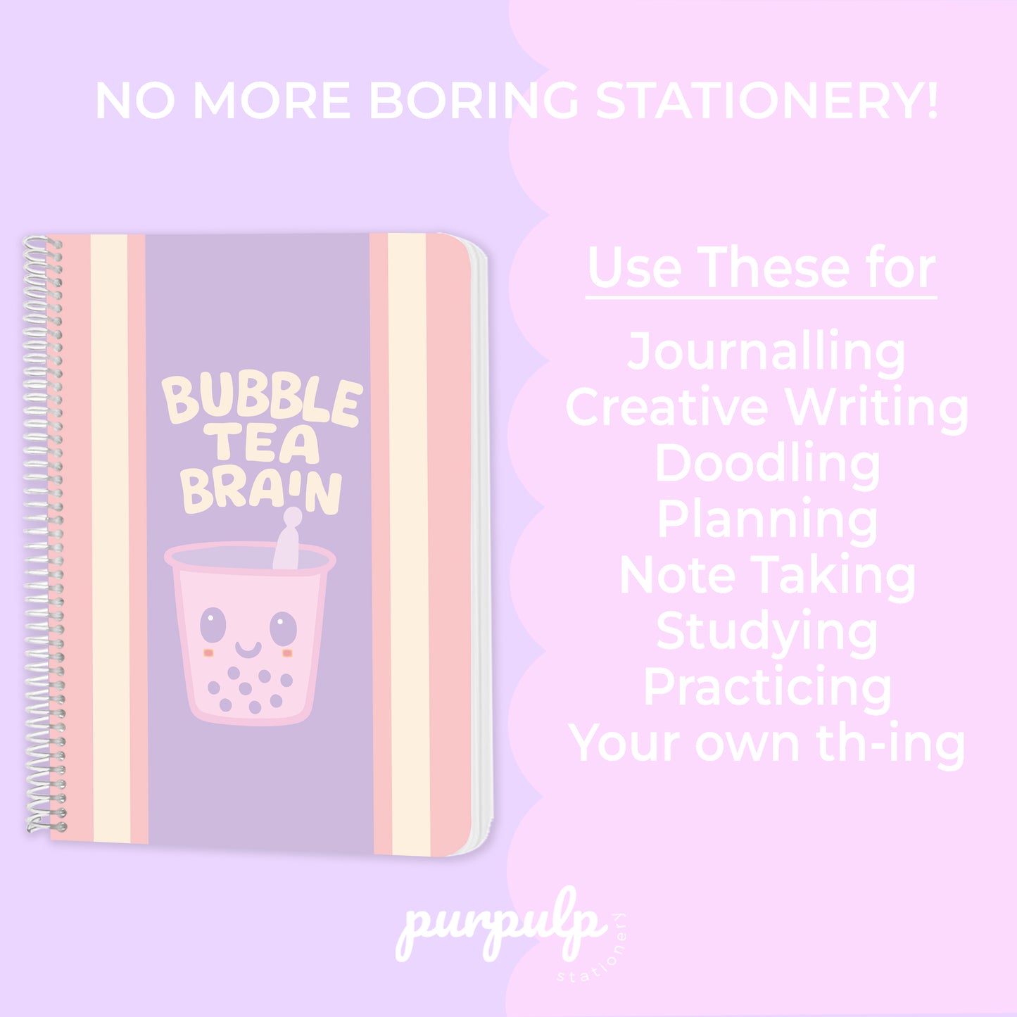 A4 spiral notebook "Bubble Tea Brain"