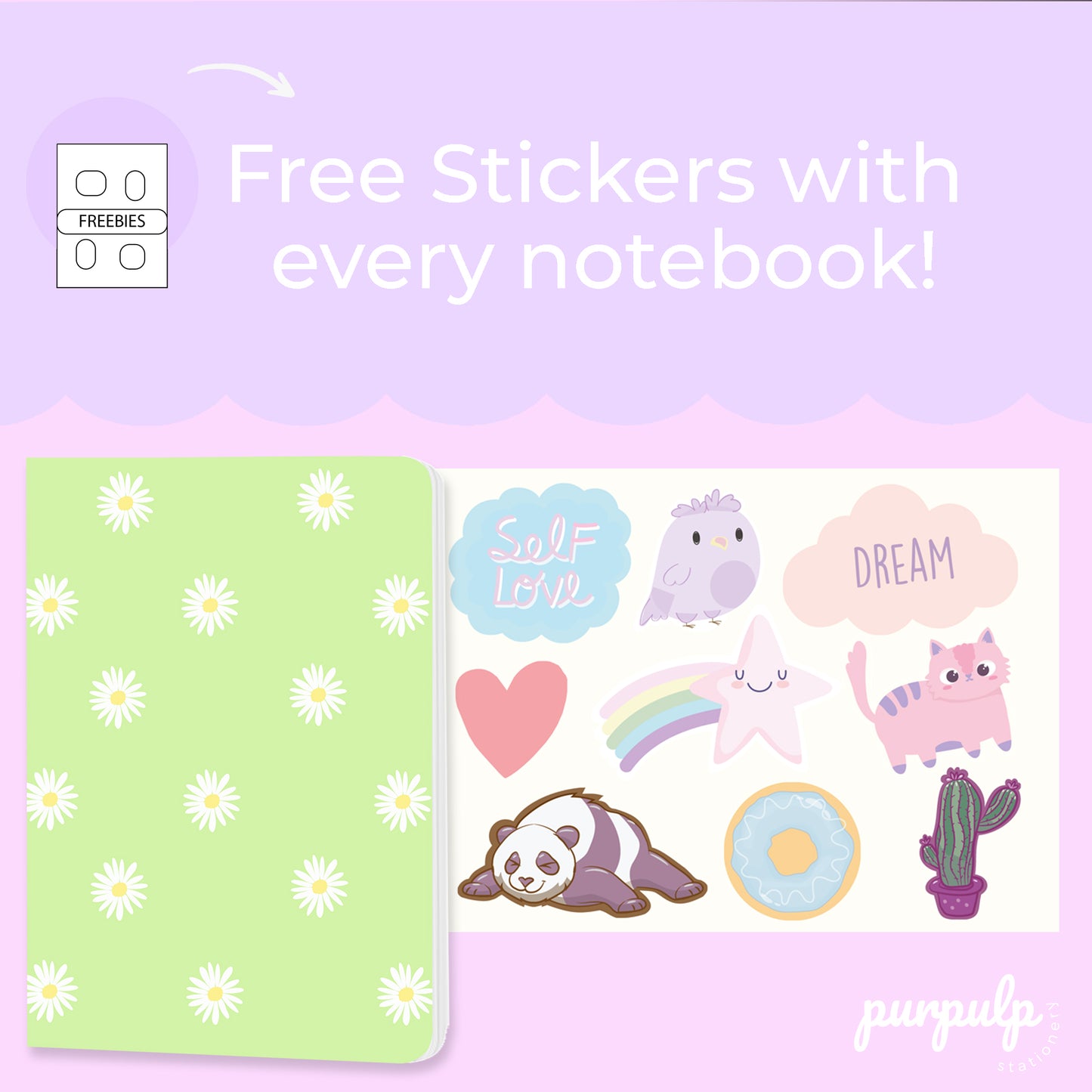 Multi-purpose A5 Notebook "Daisies"