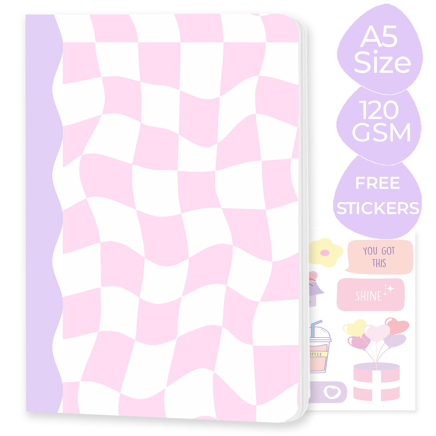 Multi-purpose A5 Notebook "Dancing Checkers"