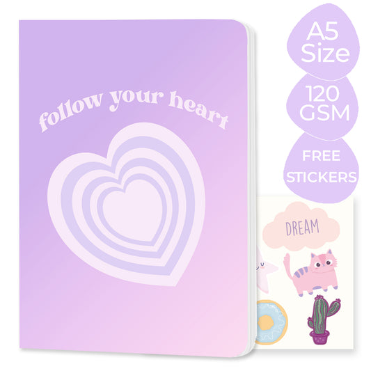 Multi-purpose A5 Notebook "Follow your heart"