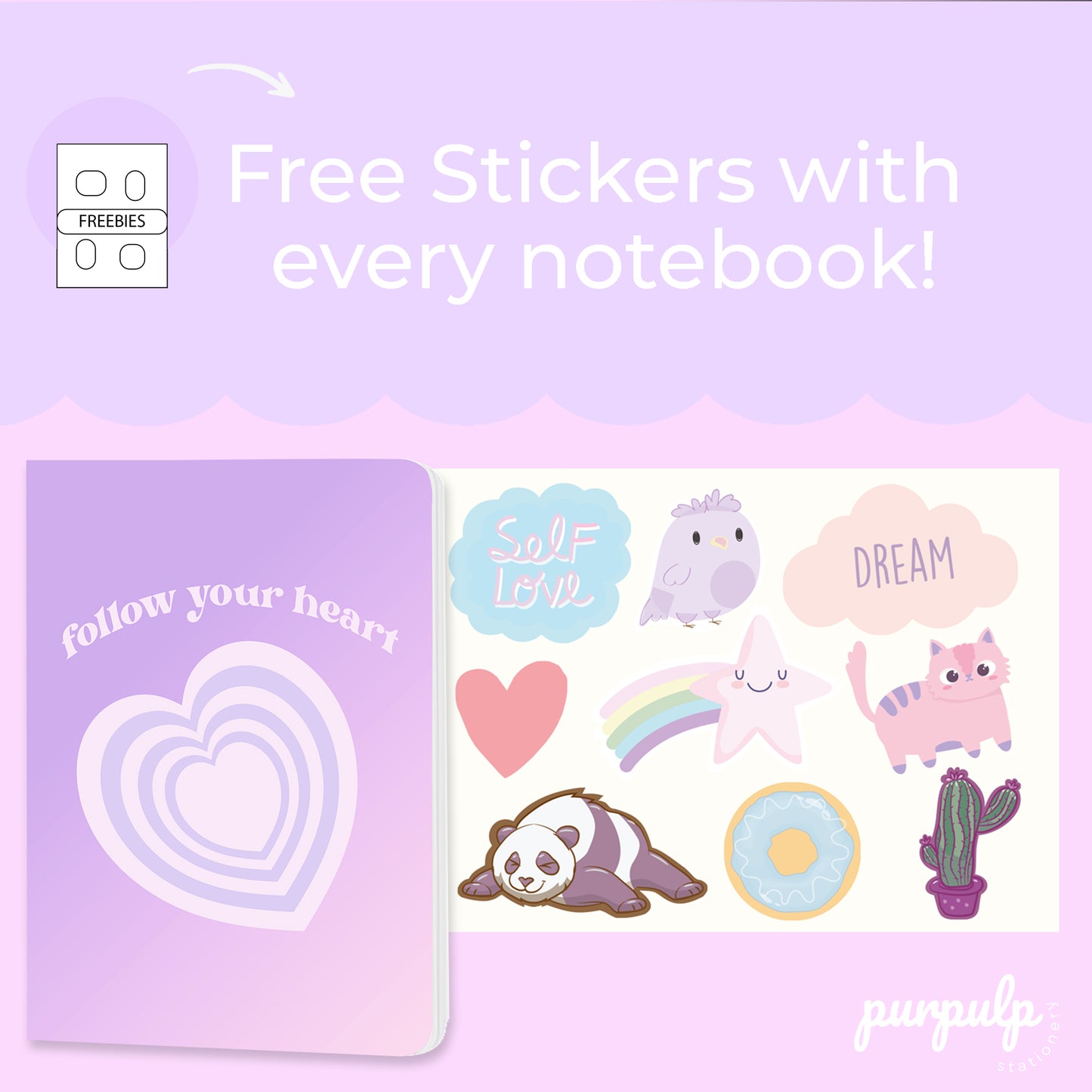 Multi-purpose A5 Notebook "Follow your heart"
