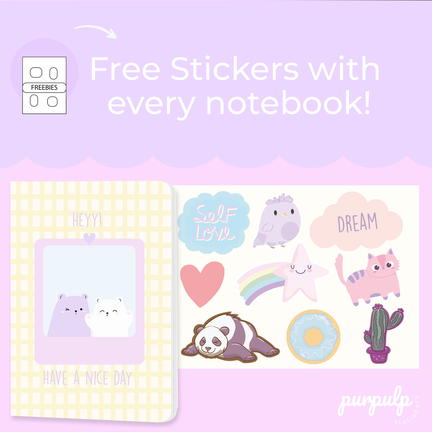 Multi-purpose A5 Notebook "Hey! Have a nice day"