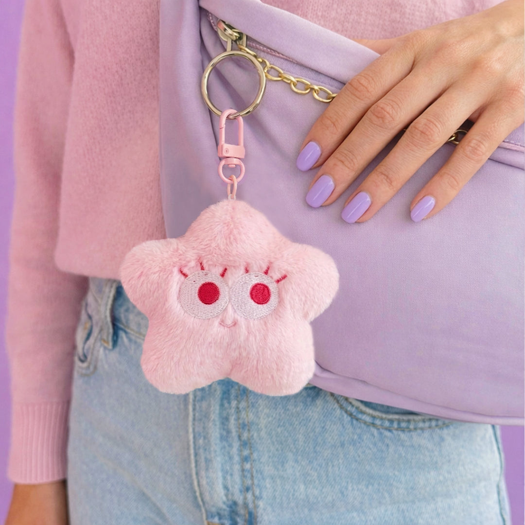 Cute & Soft Keychain Bag Charm - Cotton Candy Star
