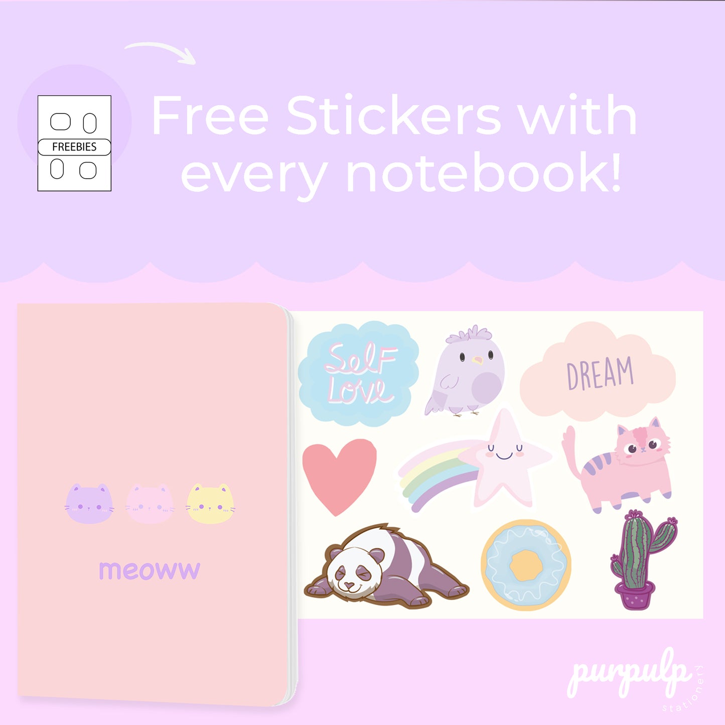 Multi-purpose A5 Notebook "Meoww"