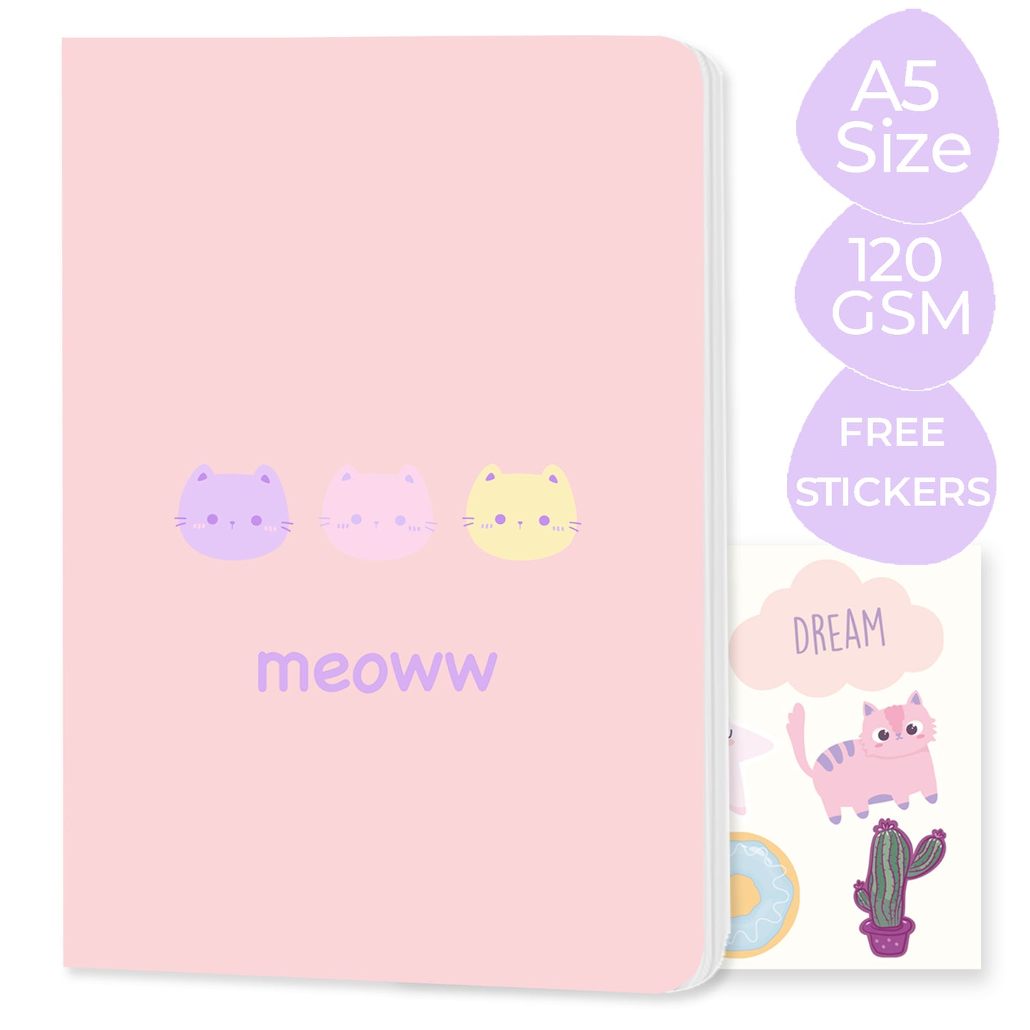 Multi-purpose A5 Notebook "Meoww"