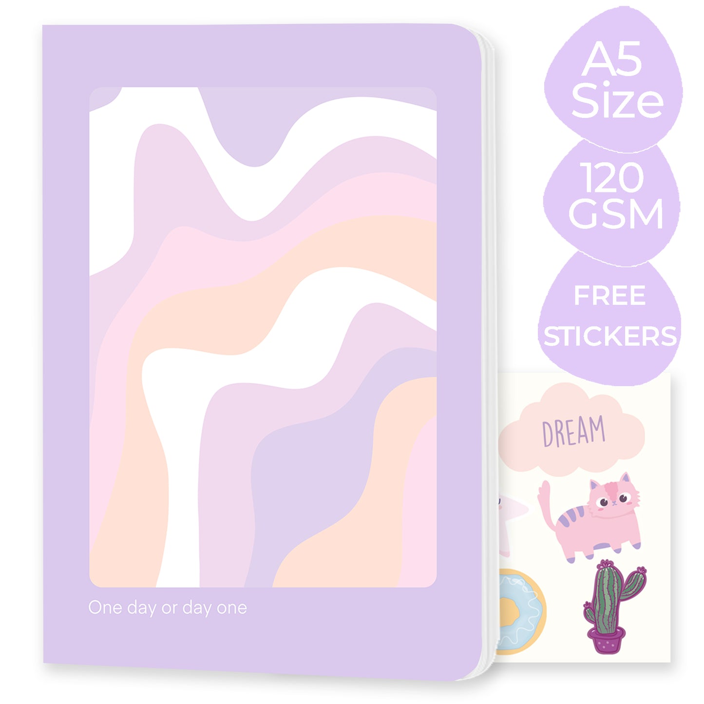 Multi-purpose A5 Notebook Bundle - "One Day or Day One", "Daisies", "Follow your heart" & "Dancing Checkers""
