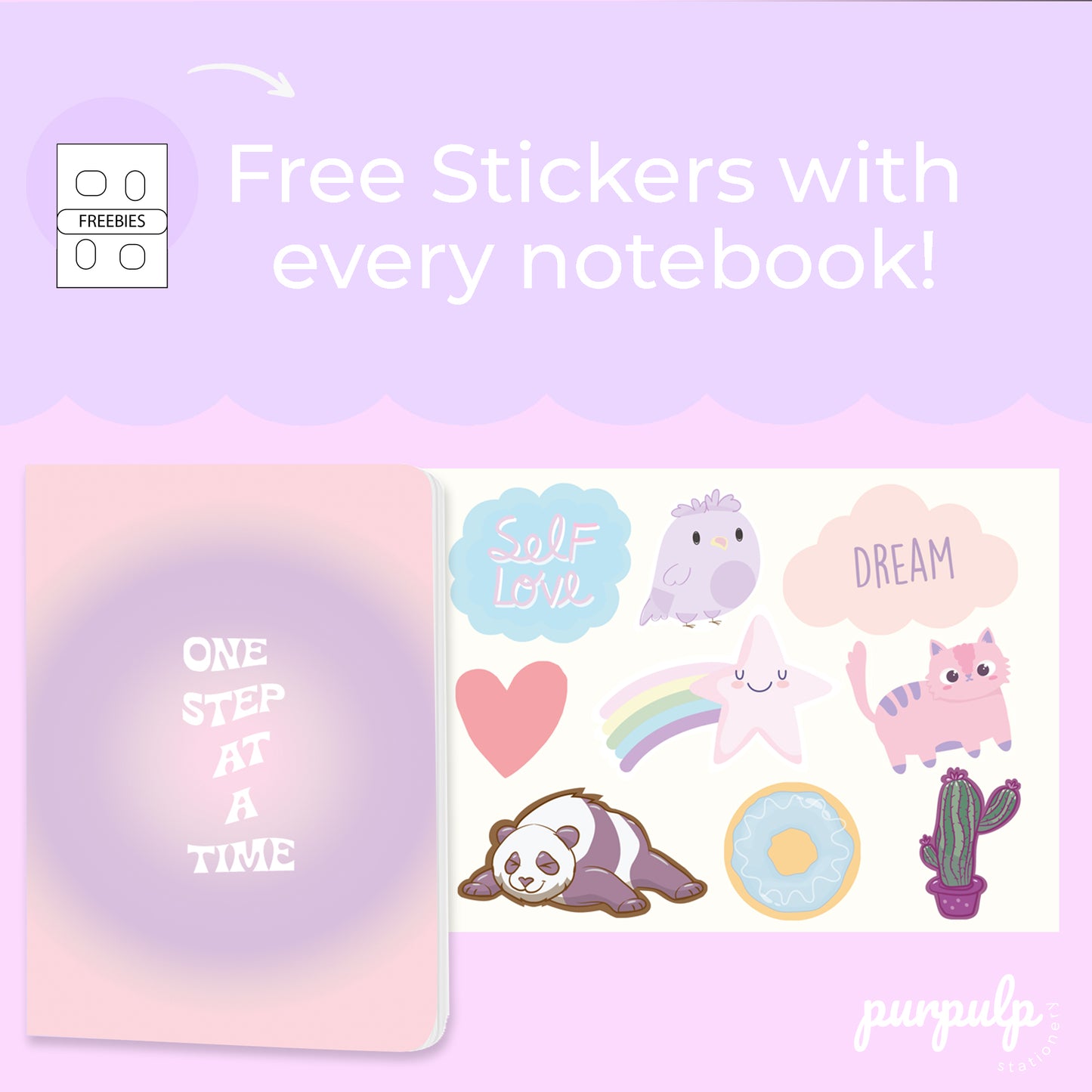 Multi-purpose A5 Notebook "One step at a time''