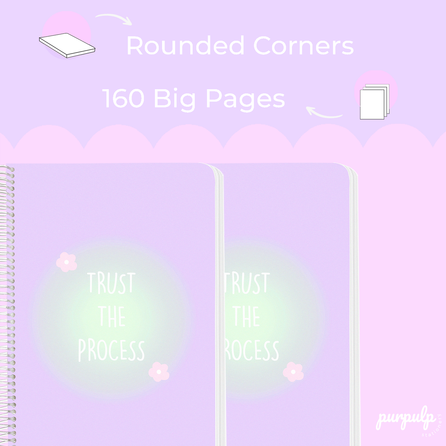 A4 spiral notebooks Bundle - "Trust the process", "Daisy Dream" & "You can do it"