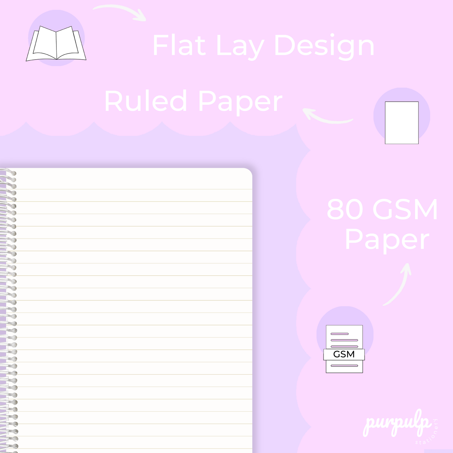 A4 spiral notebooks Bundle "Trust the process", "Awwwctopus" & "You can do it" – 160 Pages, 80 GSM Paper, Softcover (Student Study Notebook)