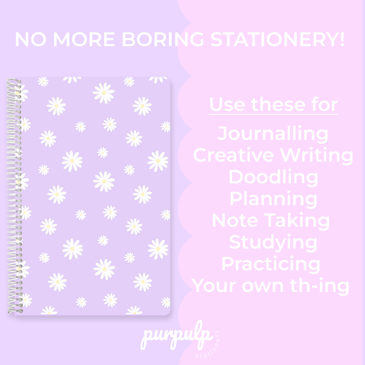 A4 spiral notebook "Daisy dream" – 160 Pages, 80 GSM Paper, Softcover (Student Study Notebook)