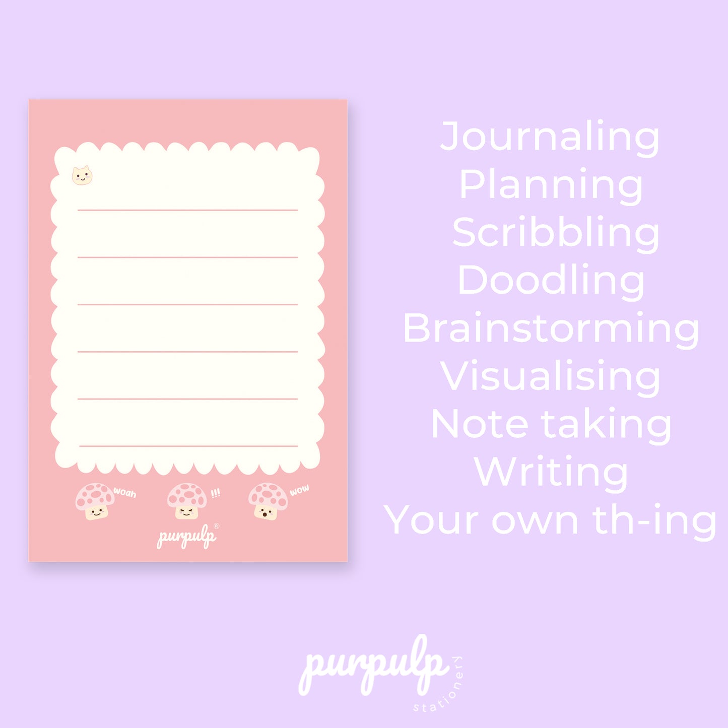 Pocket Sized To-Do Notepad (Happy Mushrooms) – 70 Sheets, 90 GSM Paper (10.5 × 7.5 cm)