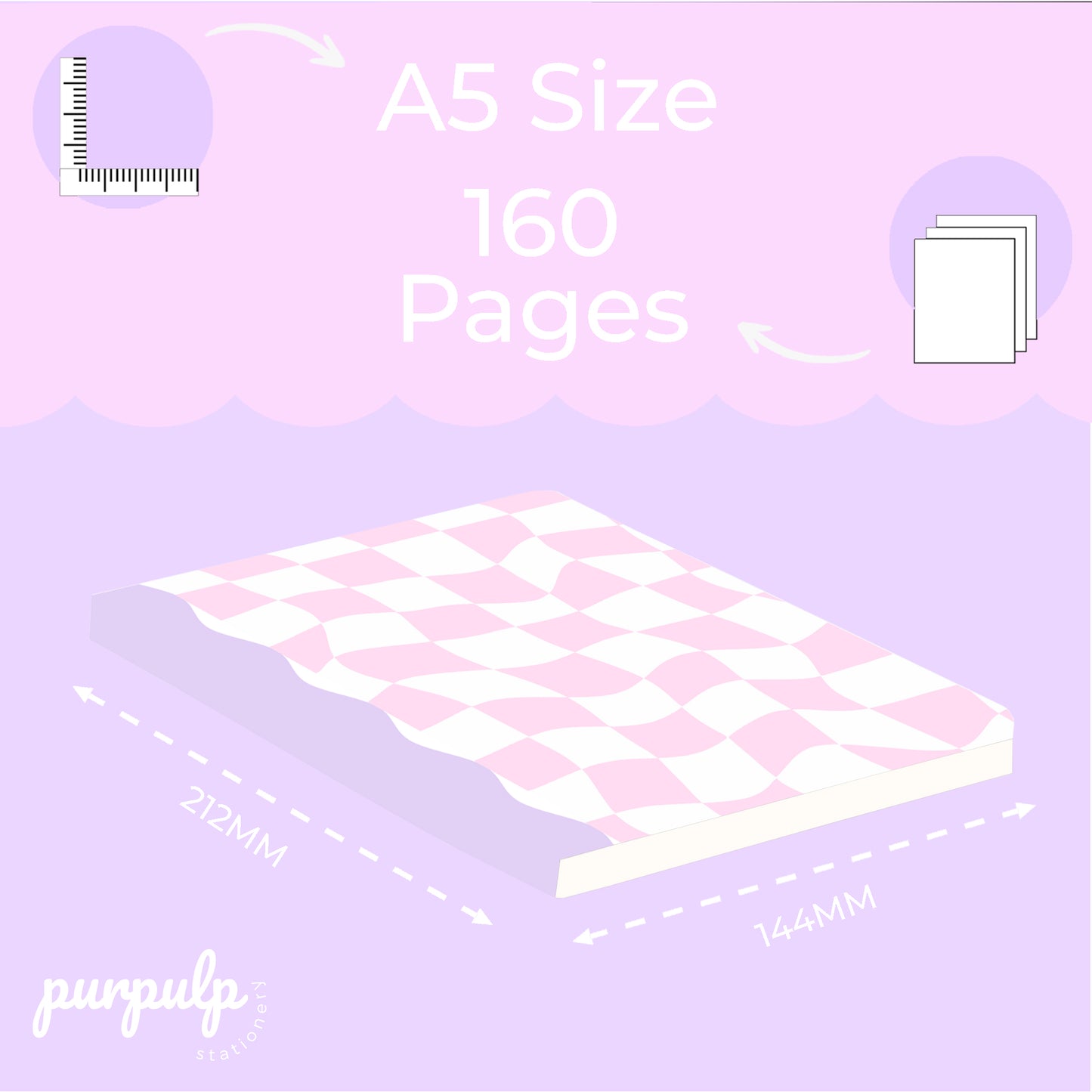 A5 Notebook "Dancing Checkers"