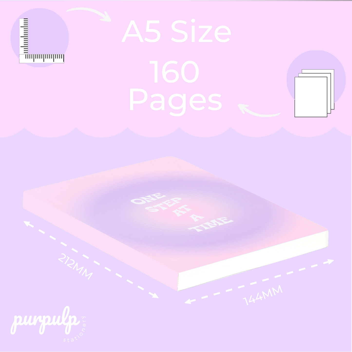 Multi-purpose A5 Notebook "One step at a time''