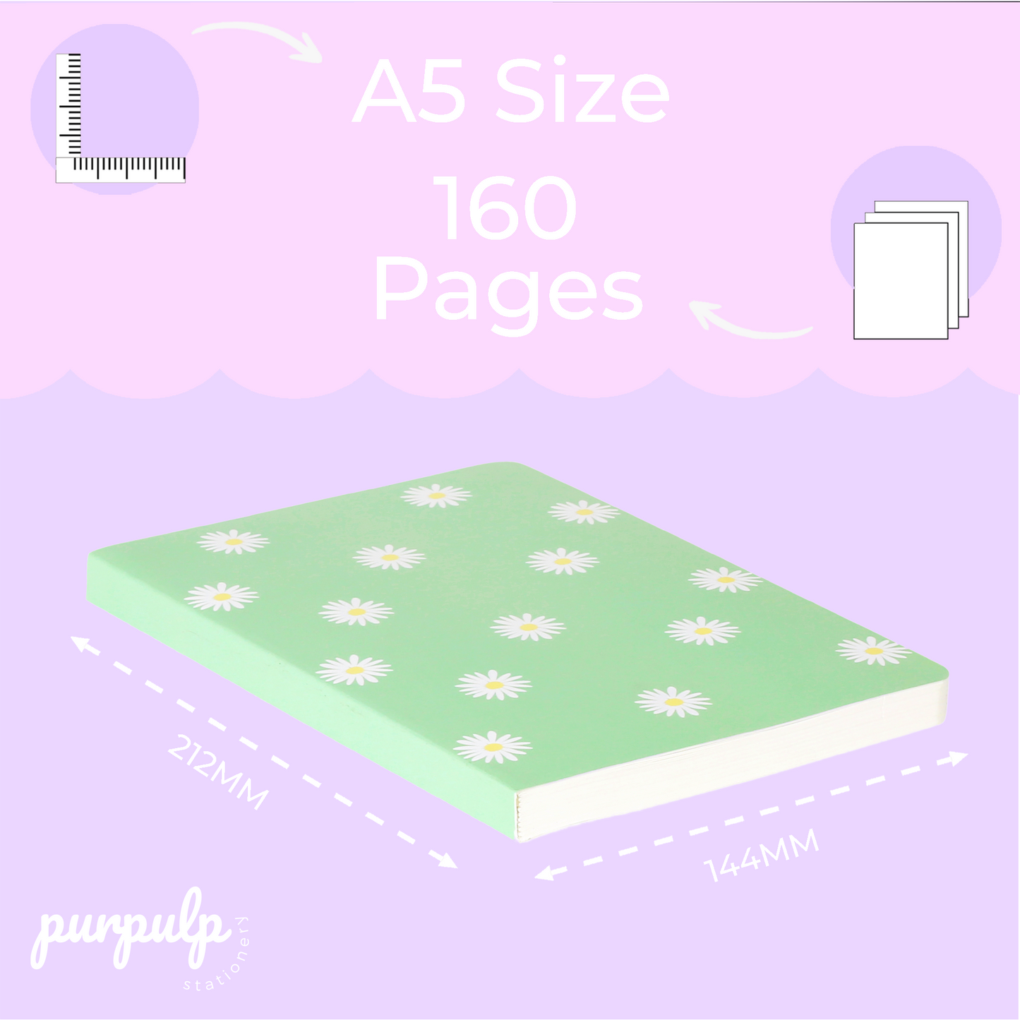 Multi-purpose A5 Notebook "Daisies"