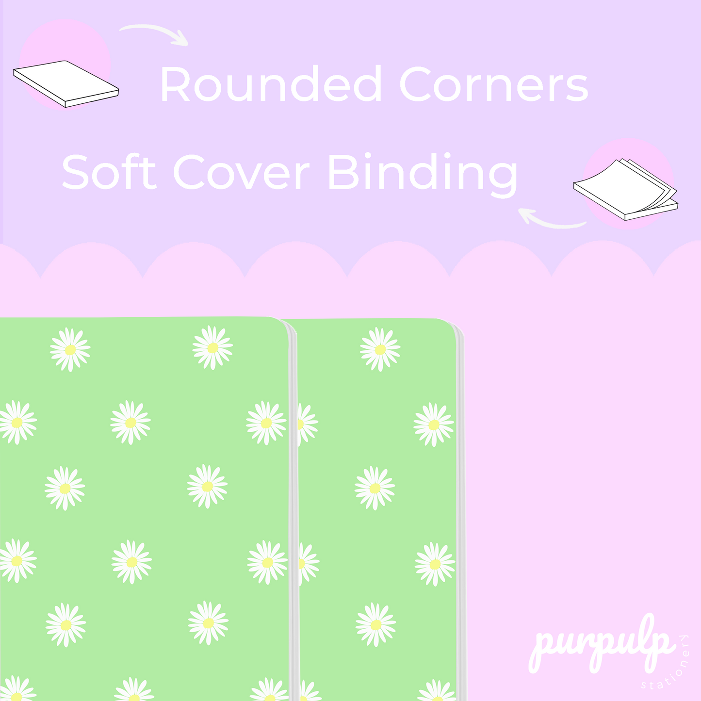Multi-purpose A5 Notebook Bundle - "One Day or Day One", "Daisies", "Follow your heart" & "Dancing Checkers""