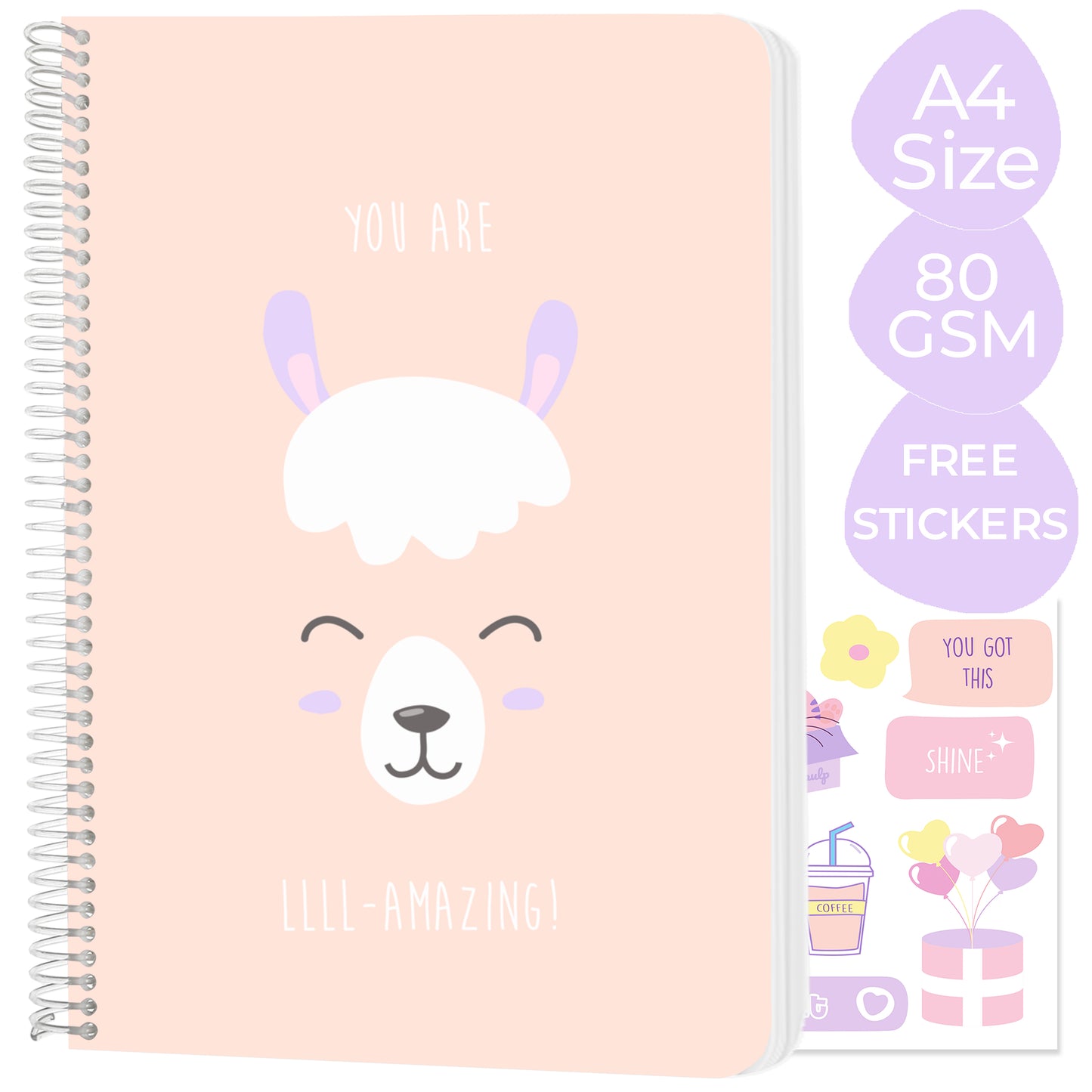 A4 spiral notebooks Bundle - "You can do it", "You are llll-amazing" & "Awwctopus"