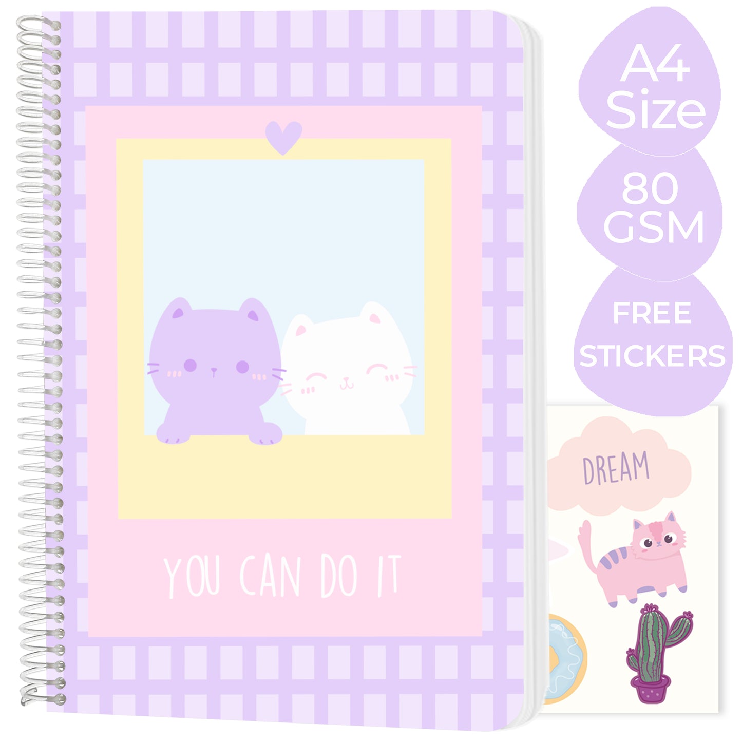 A4 spiral notebook "You can do it"