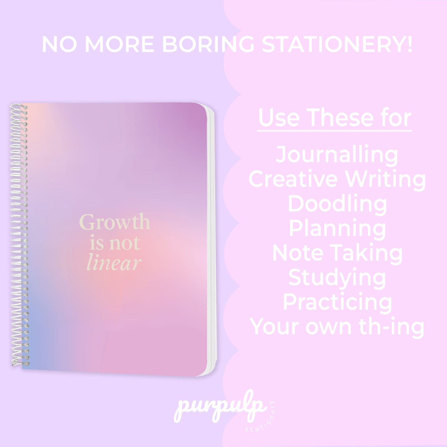 A4 spiral notebook "Growth Is Not Linear"