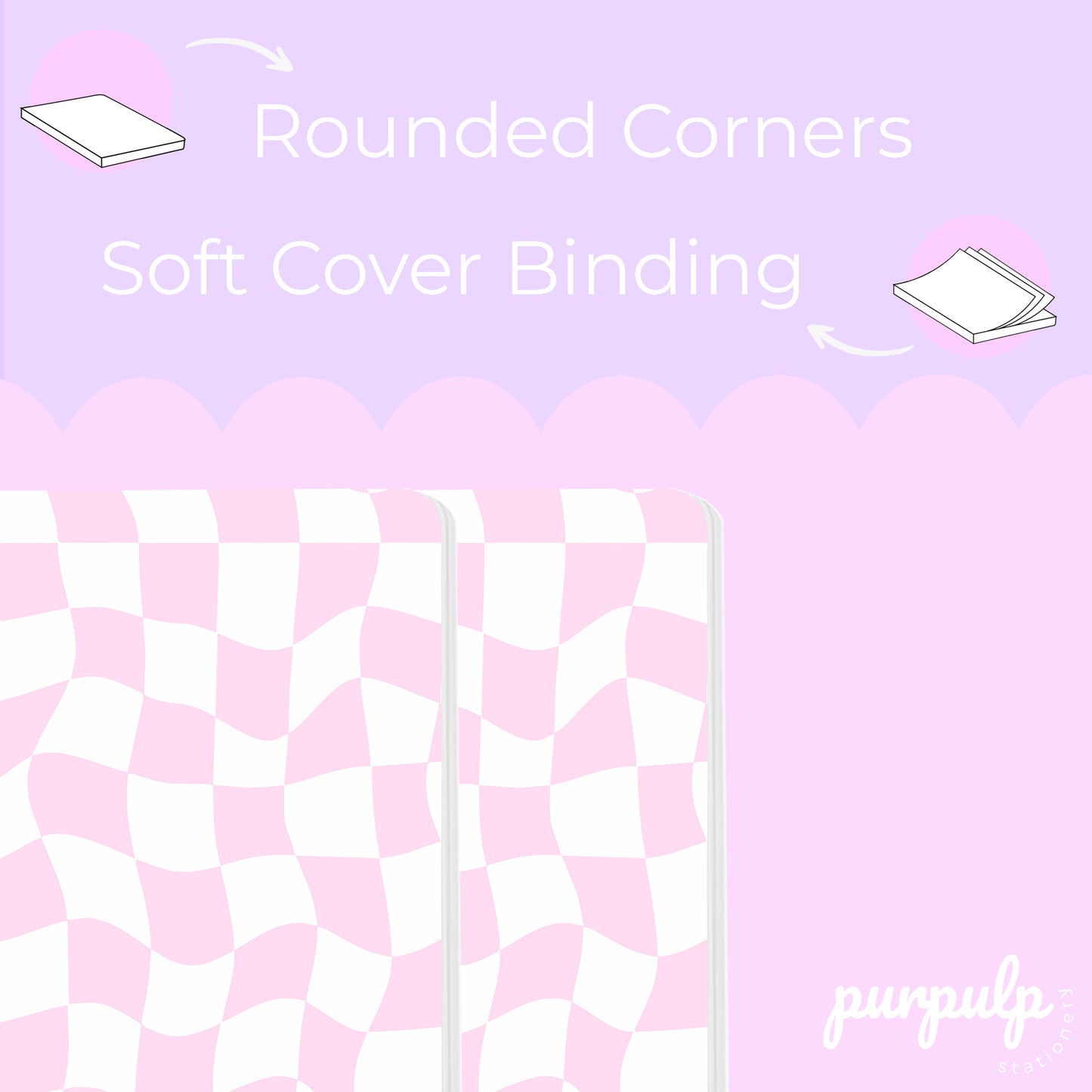 OOPS Edition: A5 Softcover Notebook "Dancing Checkers" – 160 Pages, 120 GSM Thick Paper (No Bleed-Through)
