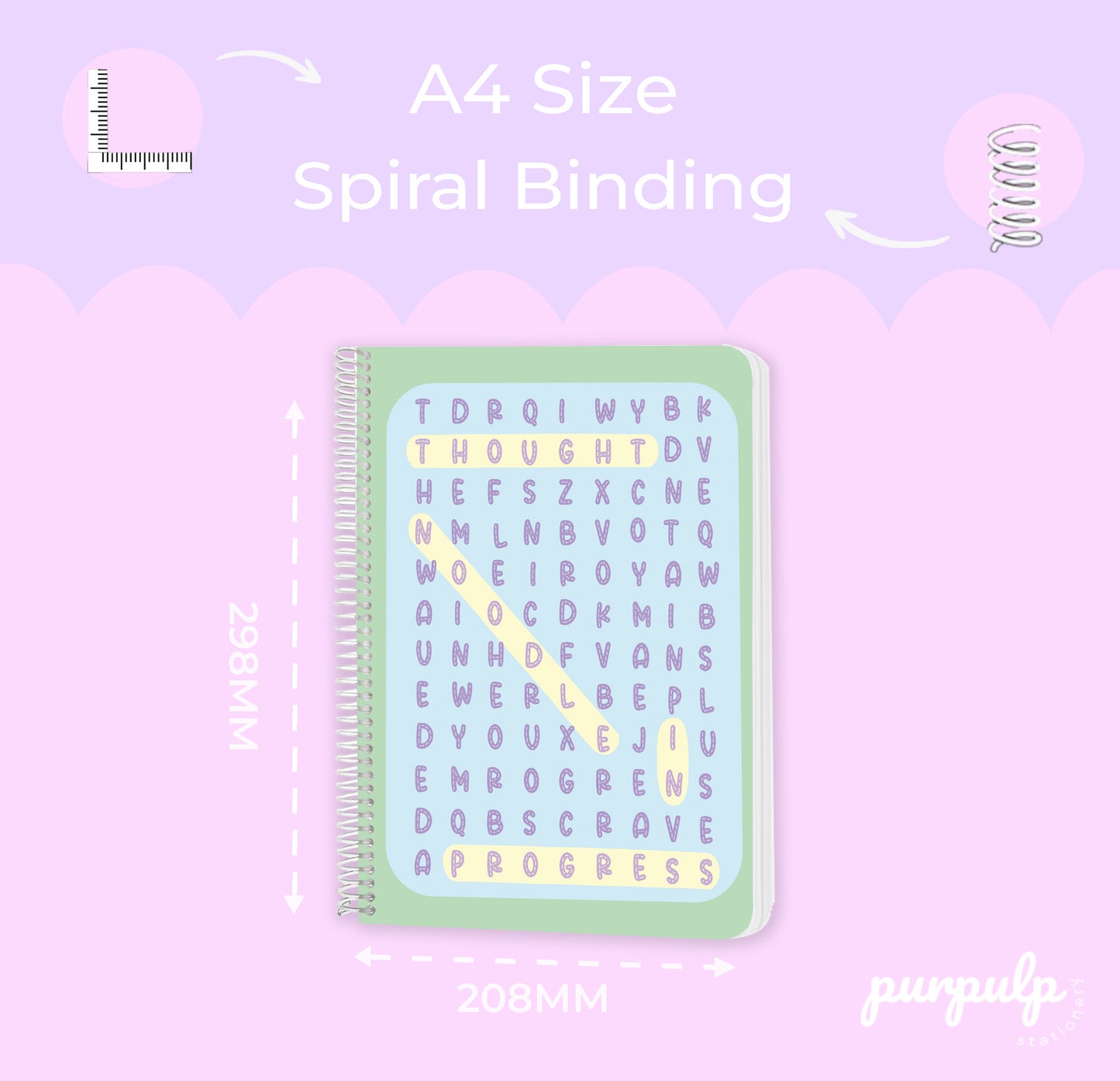 A4 spiral notebook "Thought noodle in progress"