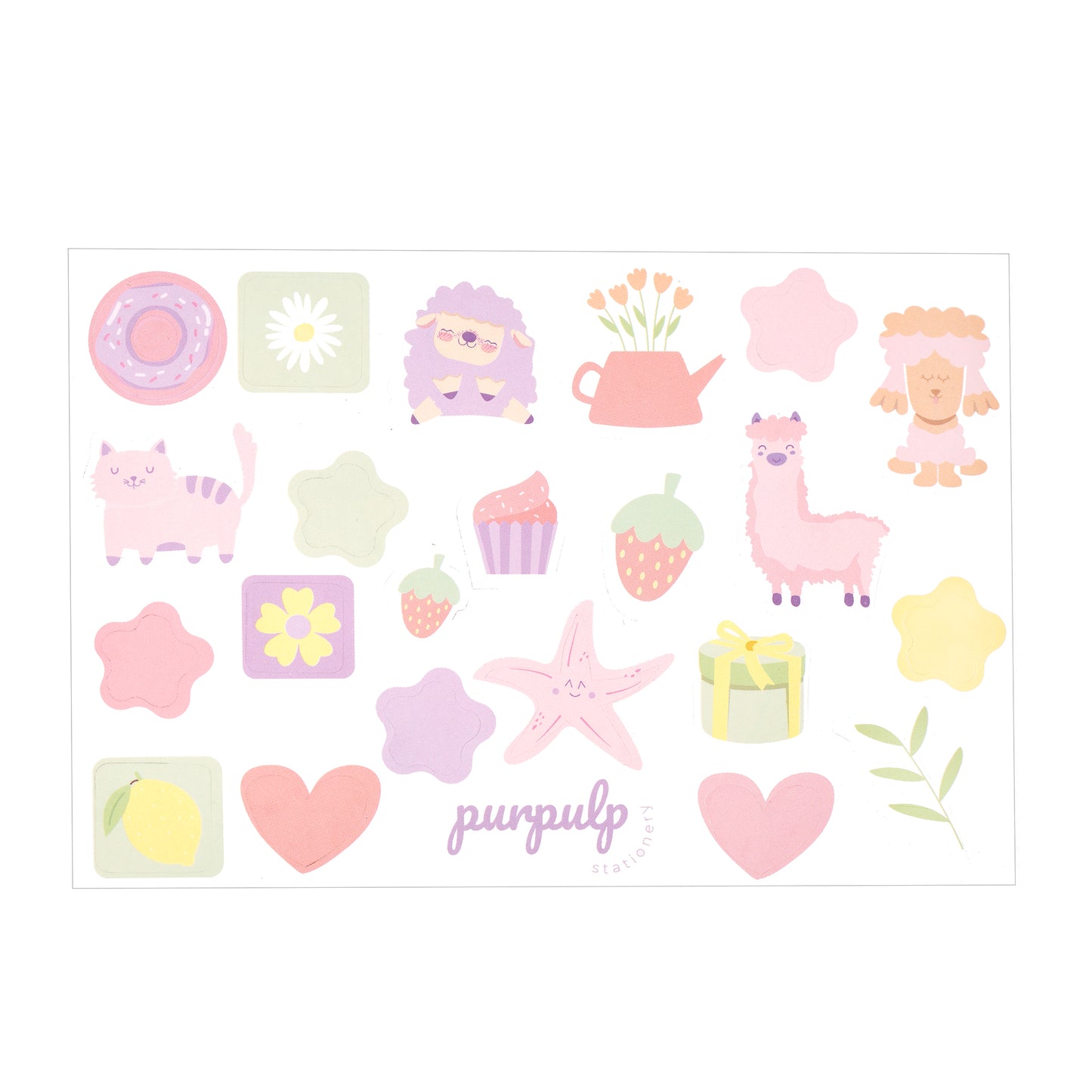 A5 Sticker Sheet (Pastel Pals) – 21 × 14 cm Decorative Stickers for Laptops, Journals & Water Bottles