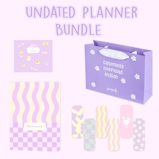 Blushing Beauties Bundle: Undated yearly planner "This is my year", Sticker Book, Bookmarks, Gift Bag