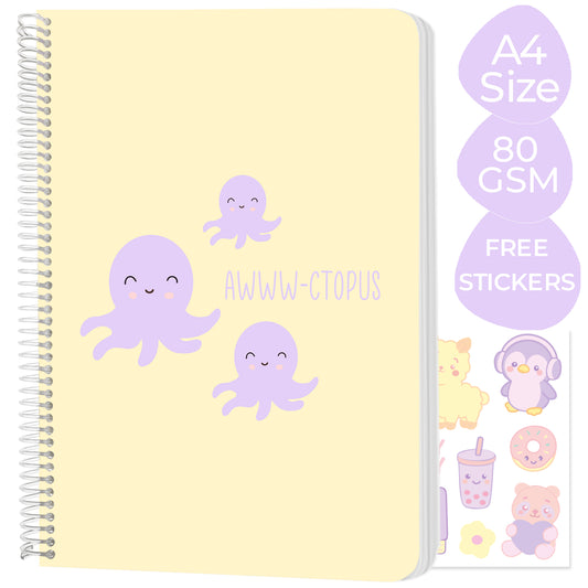 A4 spiral notebook "Awww-ctopus"