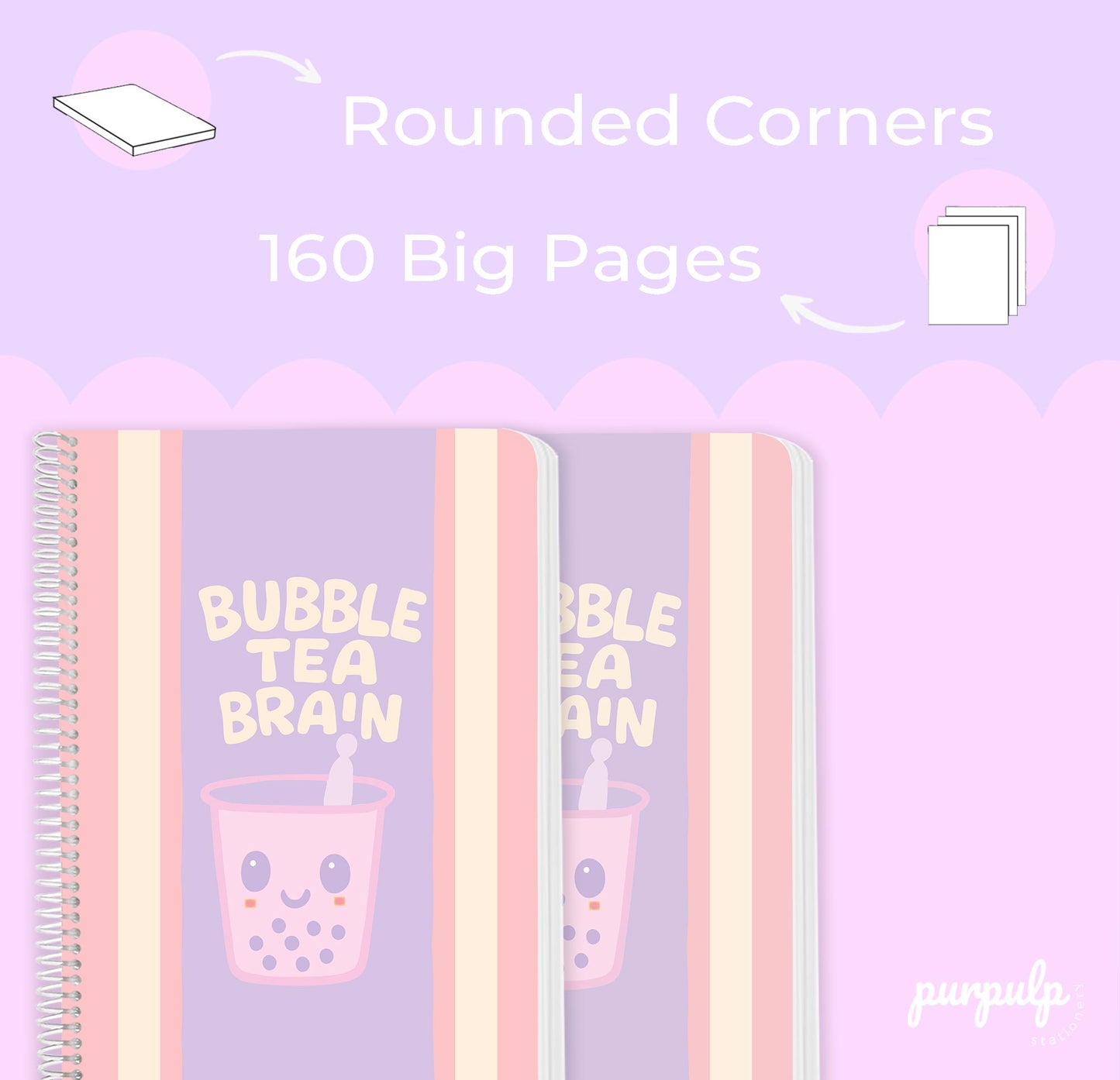A4 spiral notebooks Bundle - "Bubble Tea Brain", "Blooming In My Own way" & "Growth is not Linear"