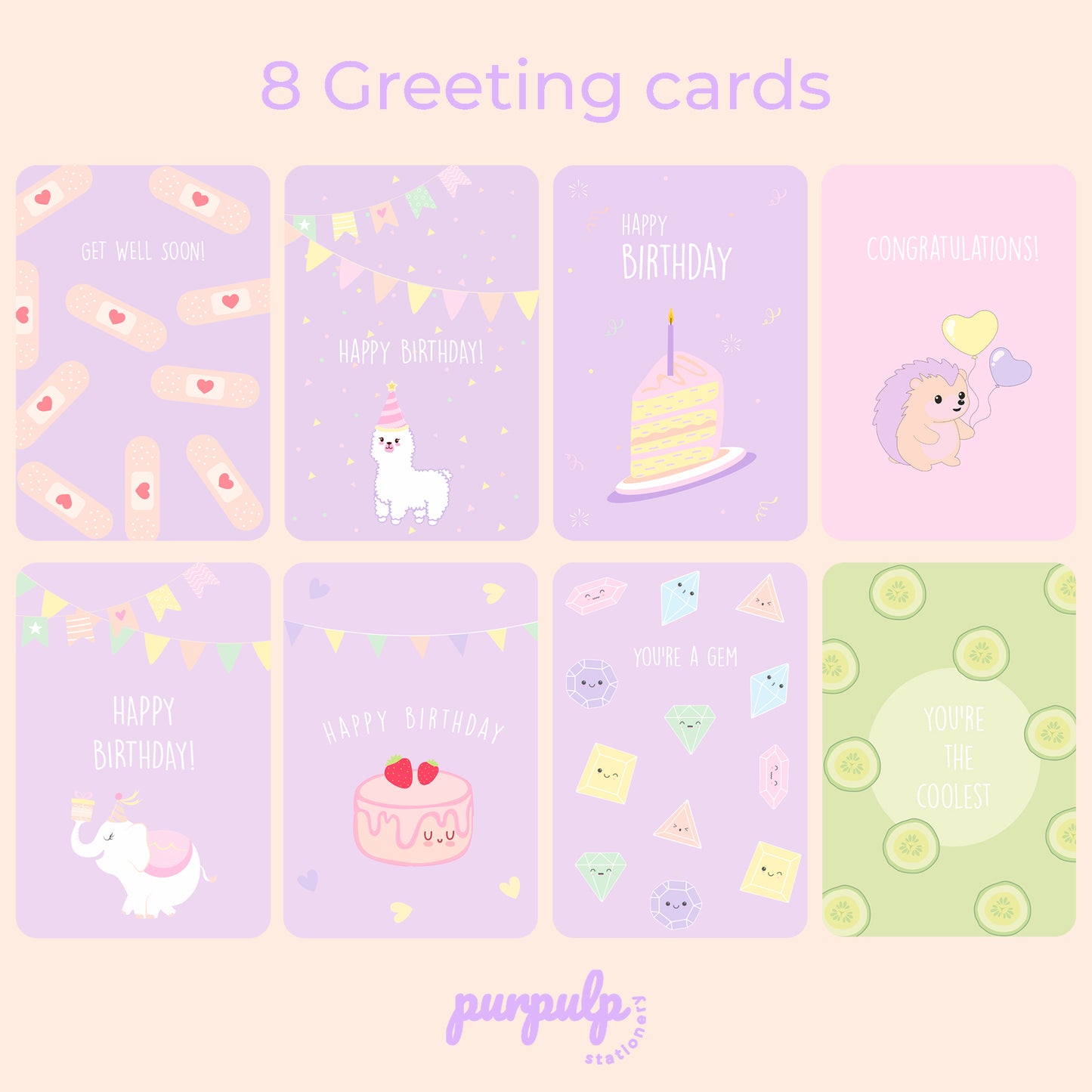 Greeting cards - Pack of 8