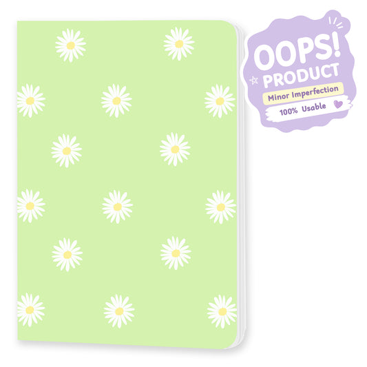 OOPS Edition: A5 Softcover Notebook "Daisies" – 160 Pages, 120 GSM Thick Paper (No Bleed-Through)