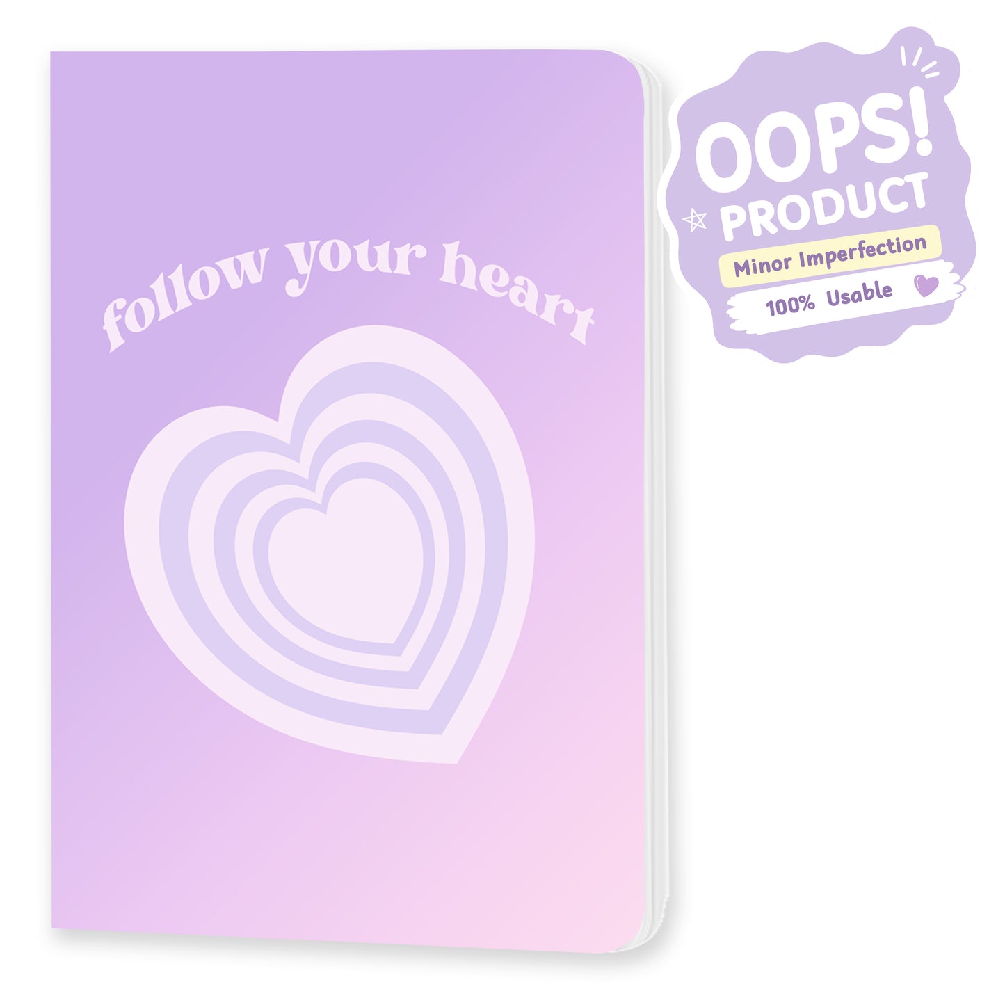 OOPS Edition: A5 Softcover Notebook "Follow your heart" – 160 Pages, 120 GSM Thick Paper (No Bleed-Through)
