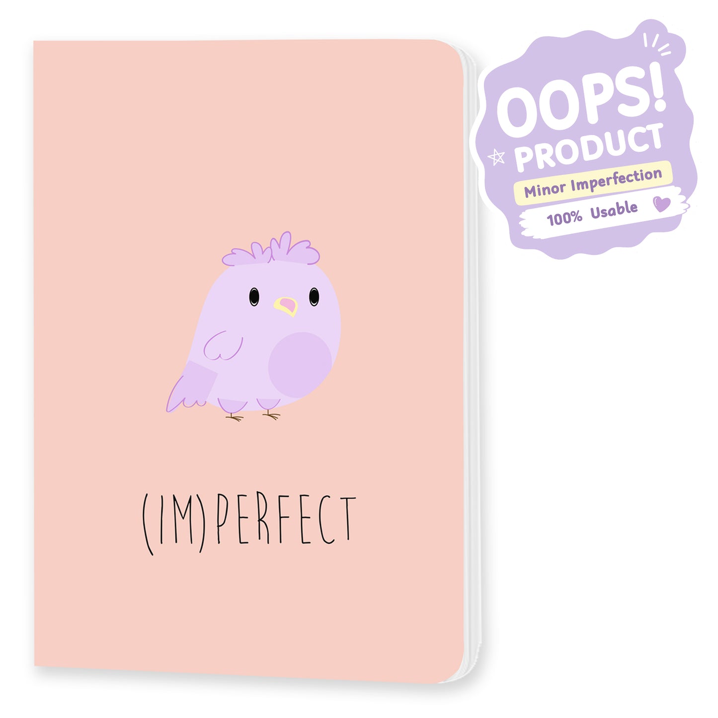 OOPS Edition: A5 Softcover Notebook "(Im)perfect'' – 160 Pages, 120 GSM Thick Paper (No Bleed-Through)
