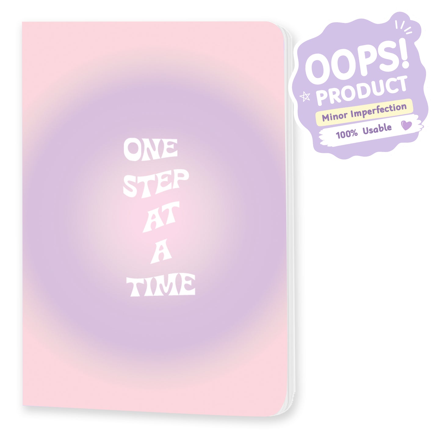 OOPS Edition: A5 Softcover Notebook "One step at a time" – 160 Pages, 120 GSM Thick Paper (No Bleed-Through)