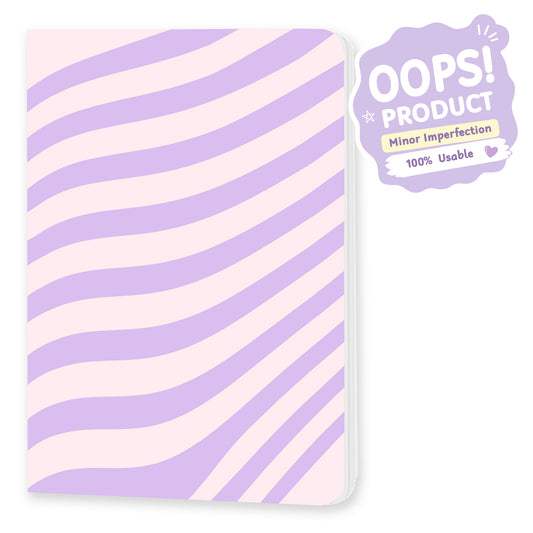 OOPS Edition: A5 Softcover Notebook "Purple Waves" – 160 Pages, 120 GSM Thick Paper (No Bleed-Through)