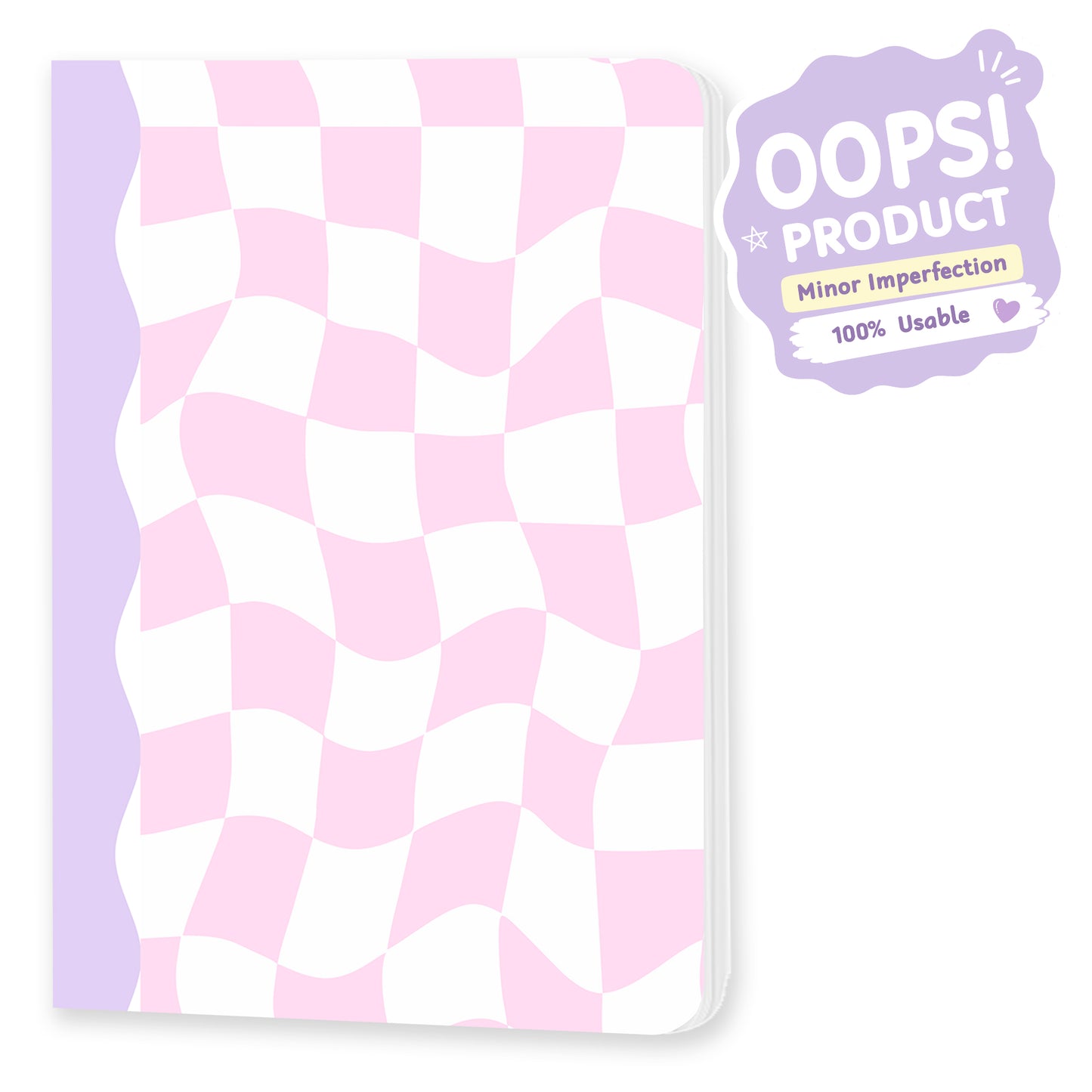 OOPS Edition: A5 Softcover Notebook "Dancing Checkers" – 160 Pages, 120 GSM Thick Paper (No Bleed-Through)