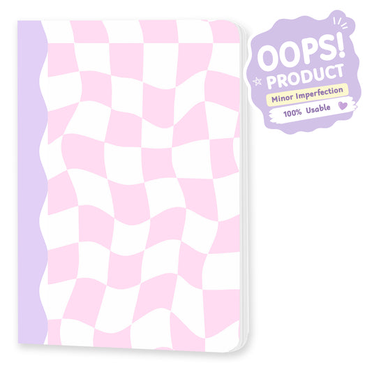 OOPS Edition: A5 Softcover Notebook "Dancing Checkers" – 160 Pages, 120 GSM Thick Paper (No Bleed-Through)