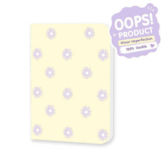 OOPS Edition: Pocket Notebook "Purple Meadow" – 48 Pages, 90 GSM Paper, 13.8 × 10.5 cm, Softcover (Mini Notebook)
