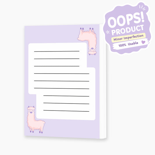 OOPS Edition: Pocket Sized To-Do Notepad (Lama- Purple) – 70 Sheets, 90 GSM Paper (10.5 × 7.5 cm)