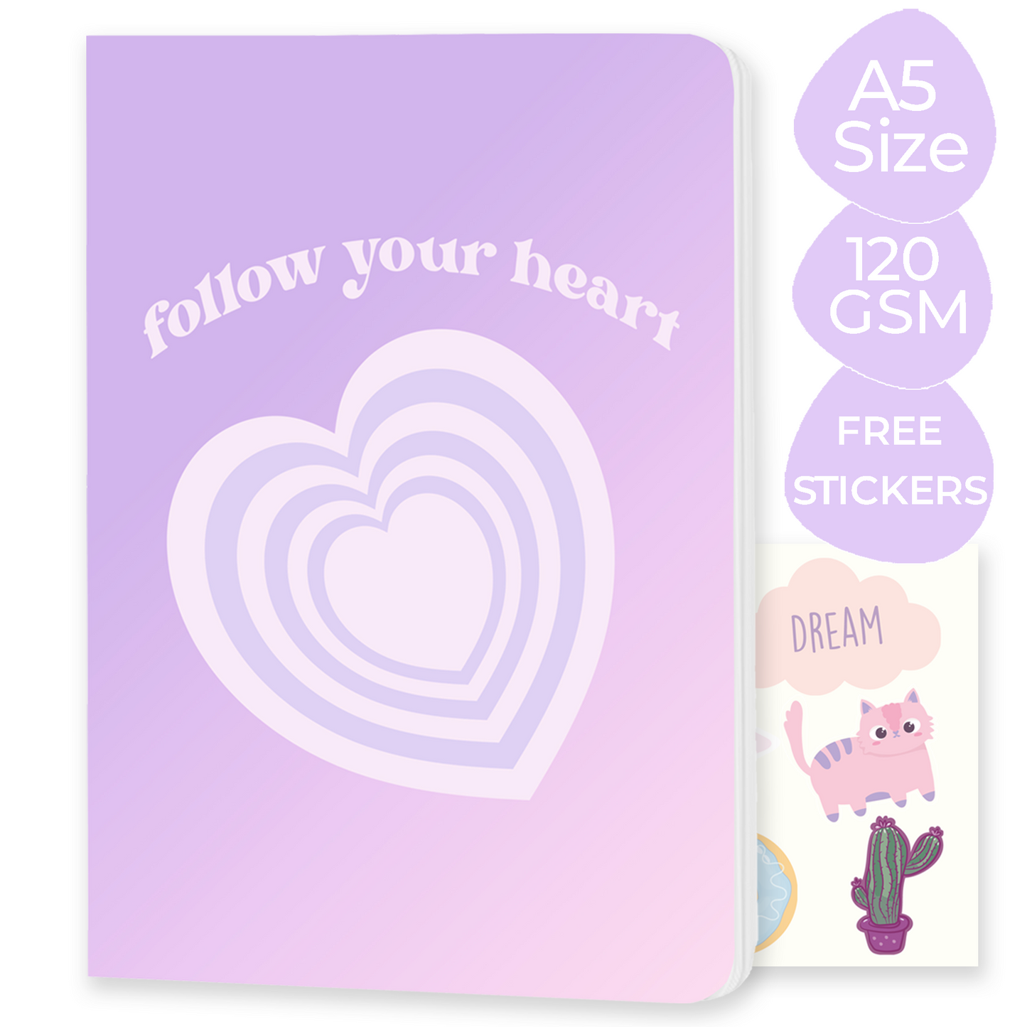 A5 Notebook Bundle - "Follow your heart", "Imperfect" & "One step at a time"