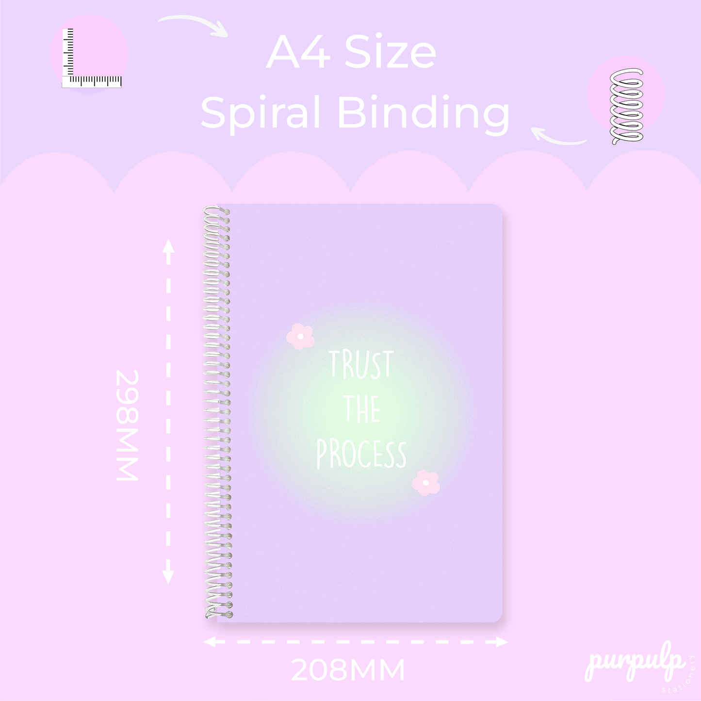 A4 spiral notebooks Bundle - "Trust the process", "Daisy Dream" & "A New era"