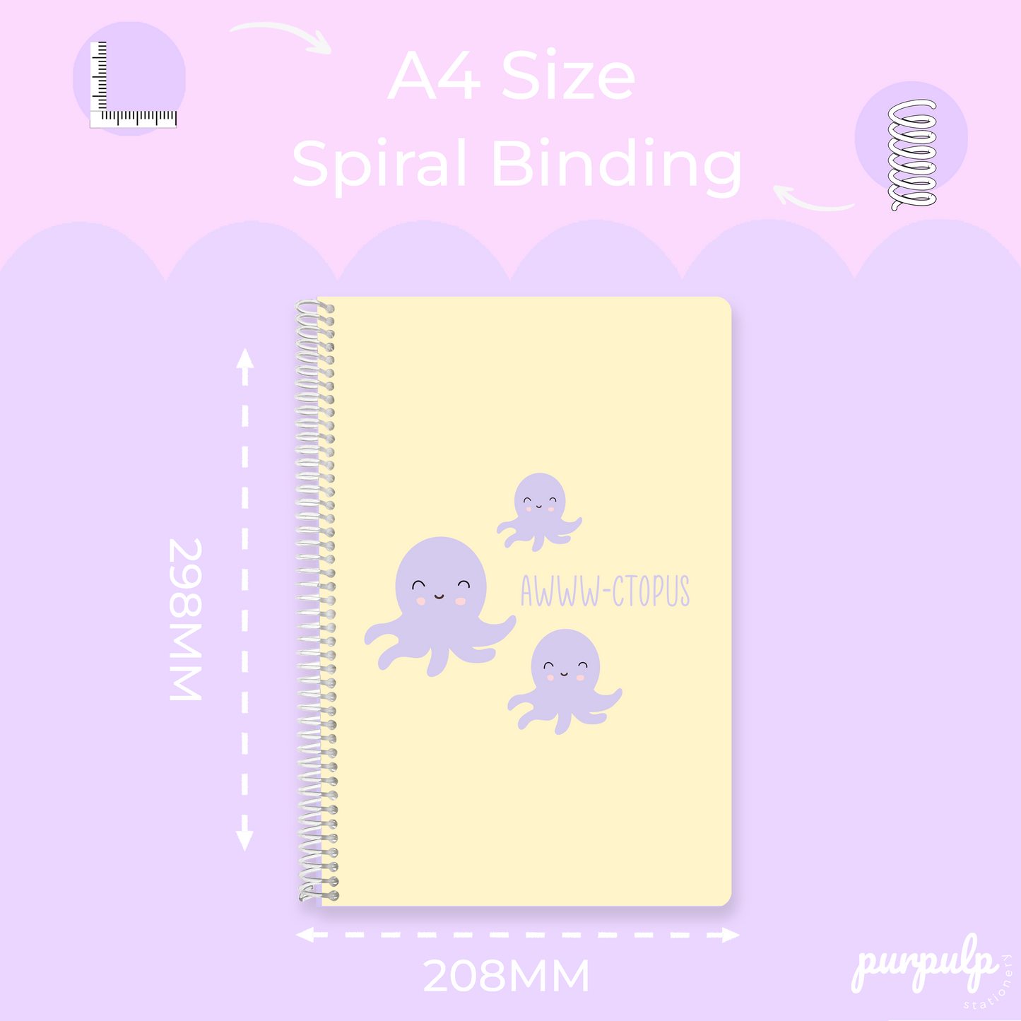 A4 spiral notebook "Awww-ctopus"