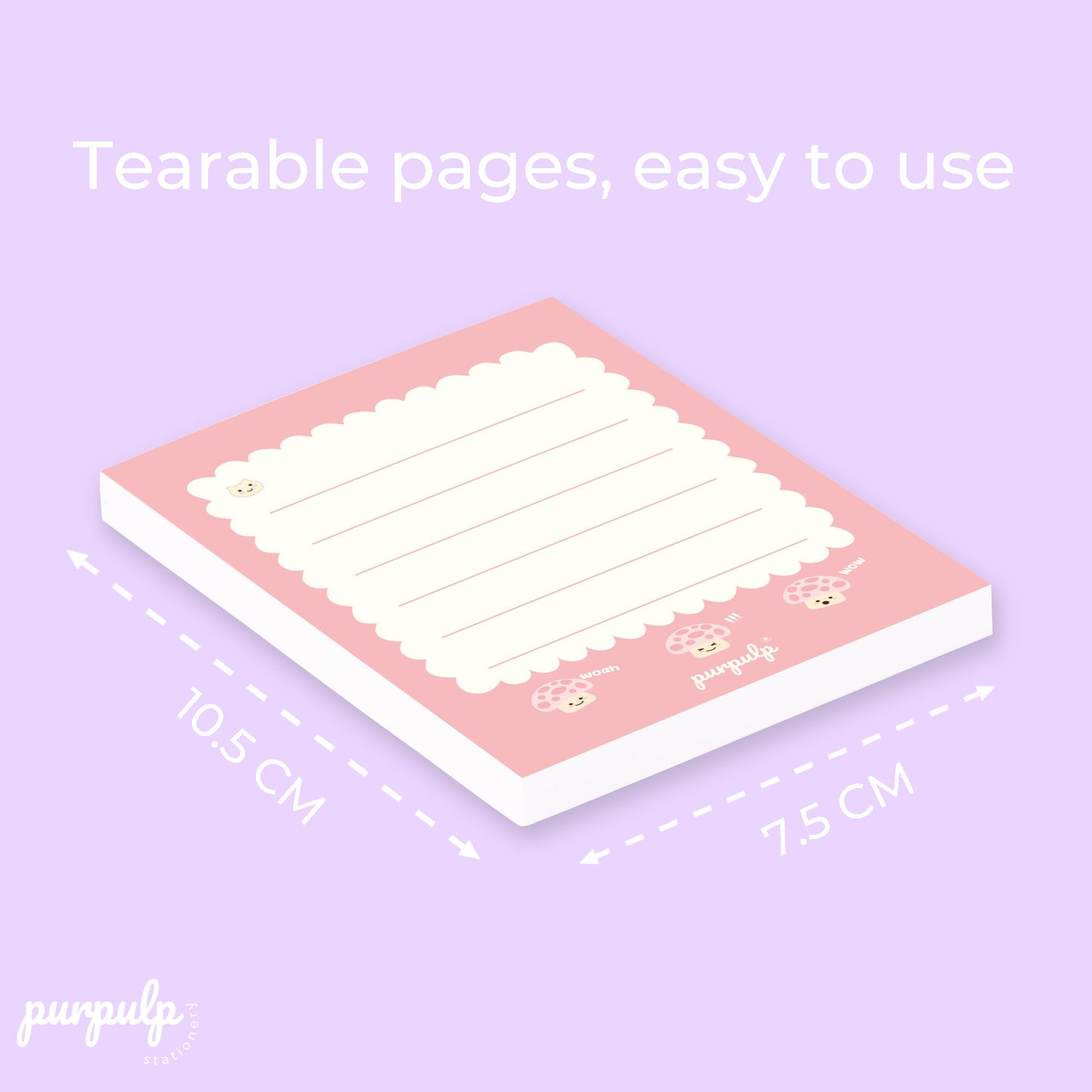 Pocket Sized To-Do Notepad (Happy Mushrooms) – 70 Sheets, 90 GSM Paper (10.5 × 7.5 cm)