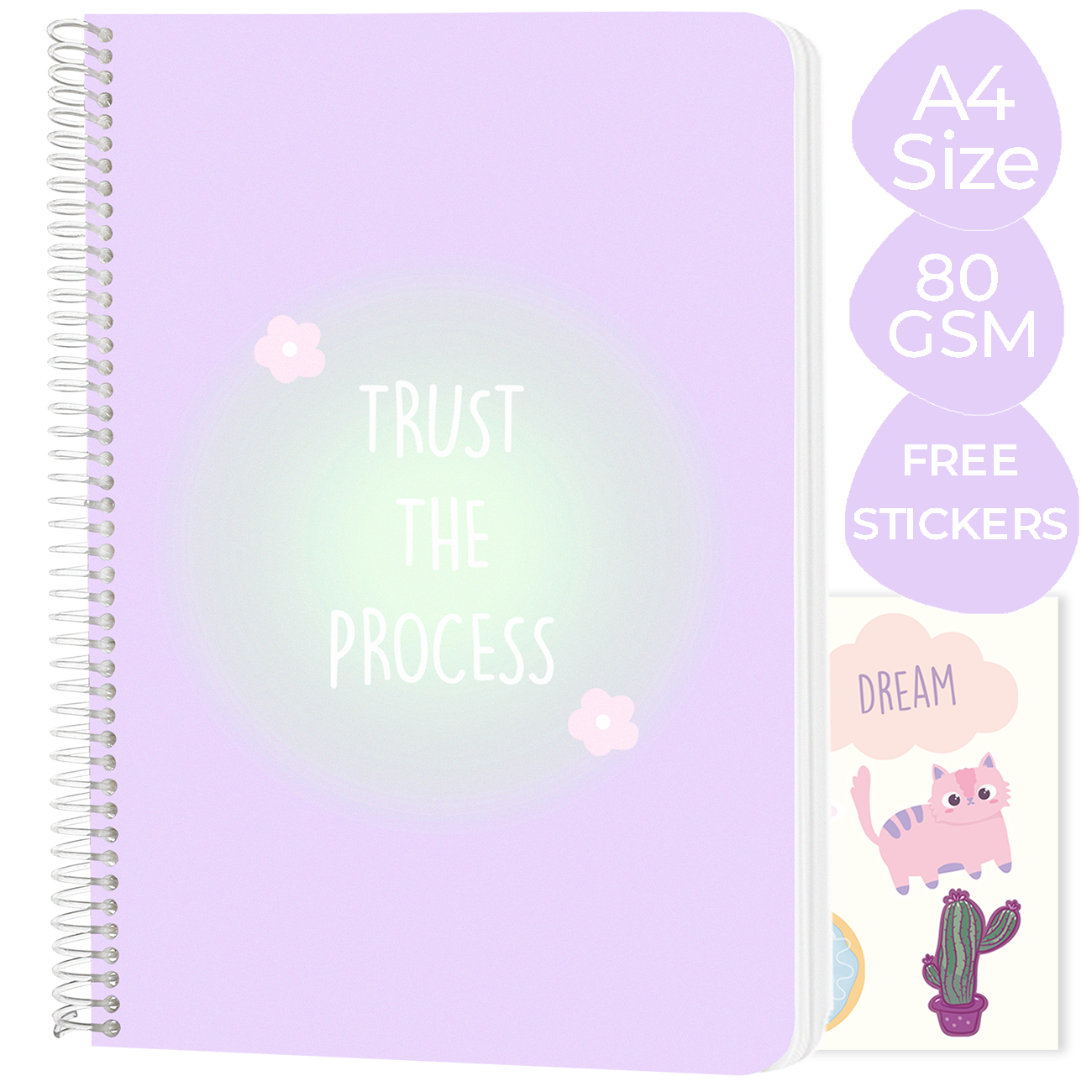 A4 spiral notebooks Bundle - "Trust the process", "Daisy Dream" & "A New era"