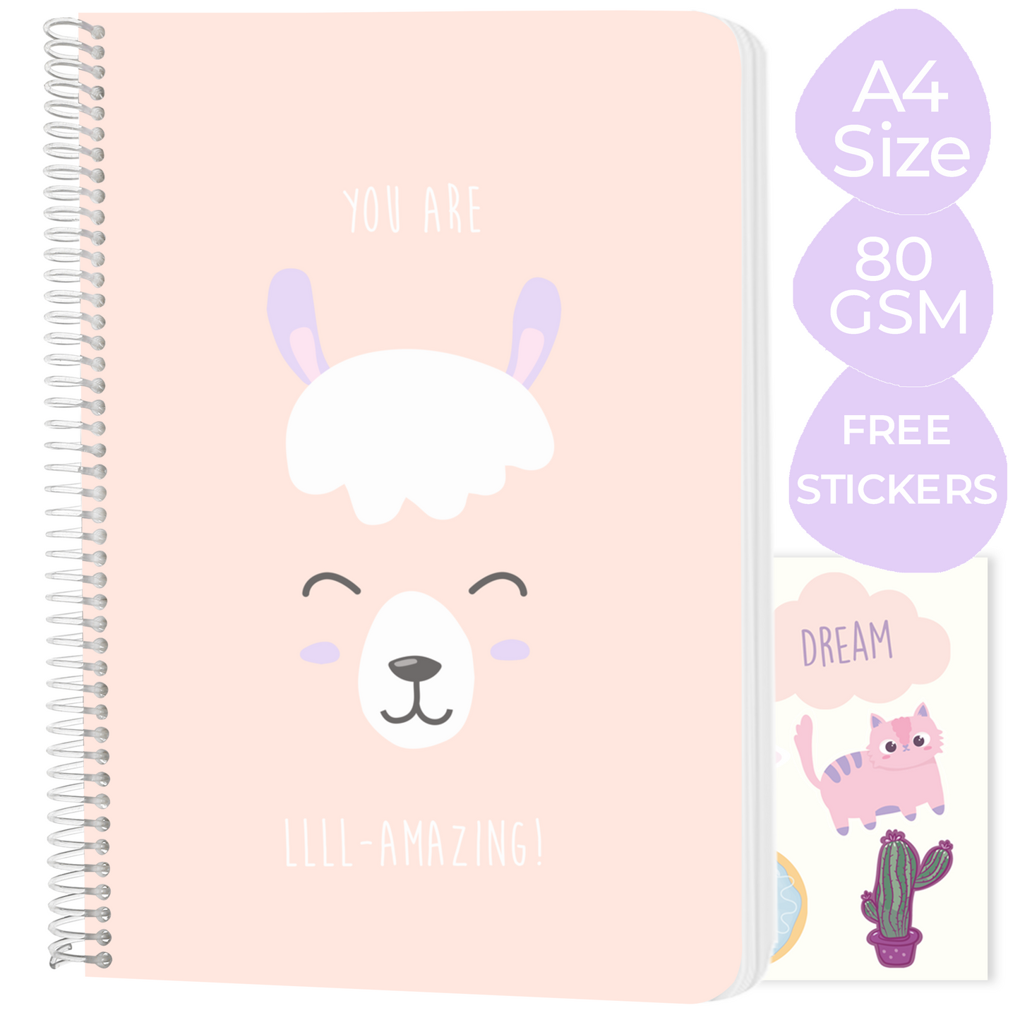 A4 spiral notebooks Bundle - "Awwctopus", "Daisy Dream" & "You are llll-amazing"