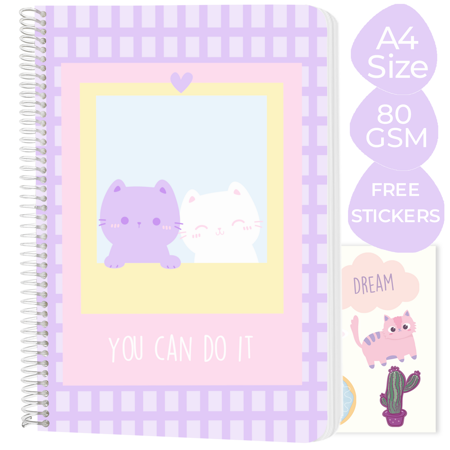 A4 spiral notebooks Bundle - "Trust the process", "Daisy Dream" & "You can do it"