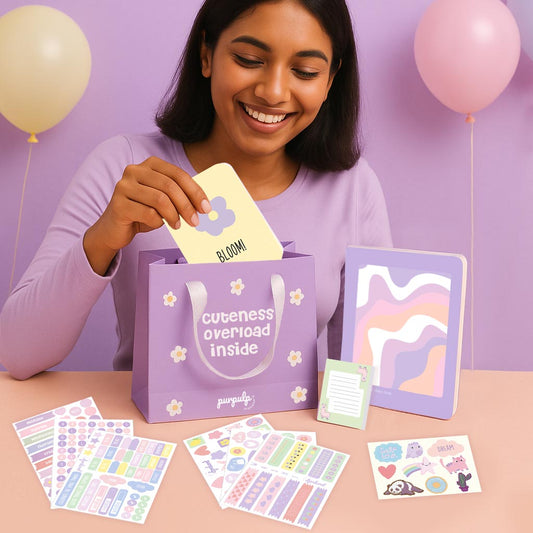 Pink Ink Gift Set: Multi-purpose A5 Notebook, Pocket Notebook & Notepad, Sticker Book, Gift Bag