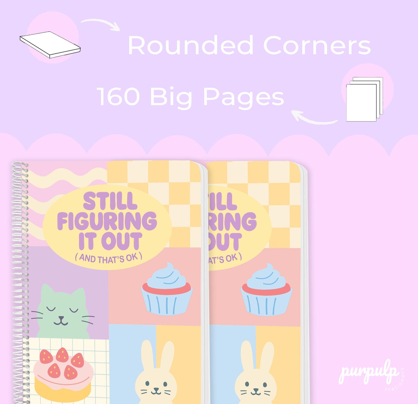 A4 spiral notebooks Bundle - "Bubble Tea Brain", "Still Figuring it Out" & "Thought Noodle in Progress"