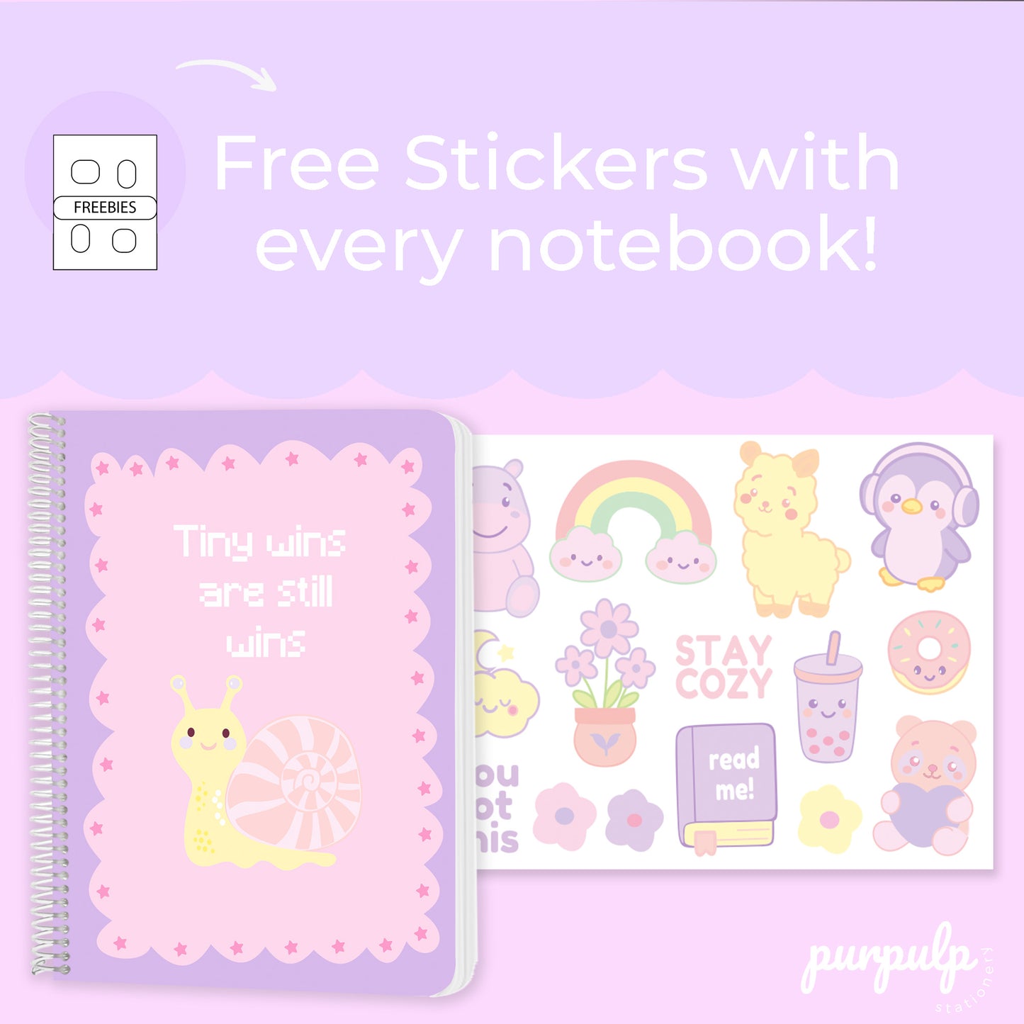 A4 spiral notebook "Tiny Wins Are Still Wins" – 160 Pages, 80 GSM Paper, Softcover (Student Study Notebook)