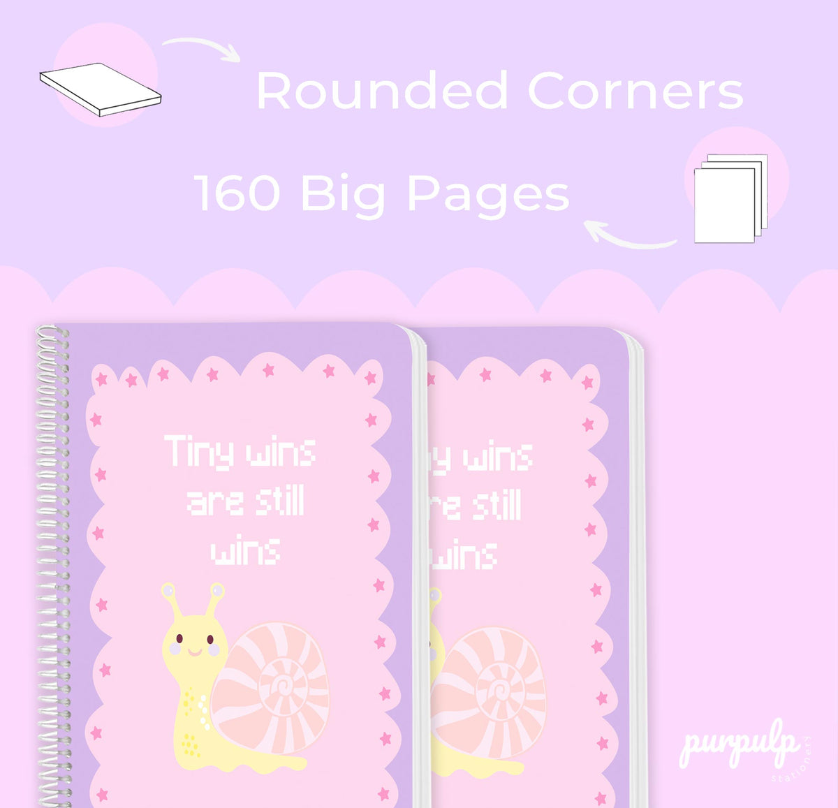 A4 spiral notebook "Tiny Wins Are Still Wins" – 160 Pages, 80 GSM Pape ...